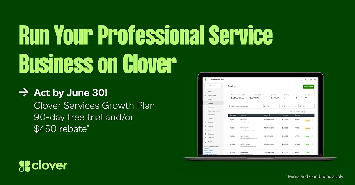 q2-2026-promo-social-linkedin-offer-ad1-3954489-v2 Run Your Professional Service Business on Clover
